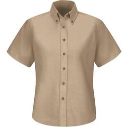 Red Kap Men's Short Sleeve Poplin Dress Shirt - Khaki