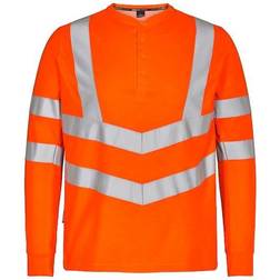 Engel Safety Long-Sleeved Grandad T-shirt - Hi-Vis Red