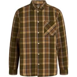 Light Flannel Checkered Relaxed Fit Shirt - Green Check