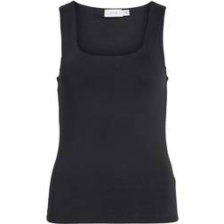 Vila Débardeur bodycon fit col rond noir Léna