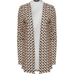 LTS Tall Geometric Print Scuba Blazer - Beige Brown