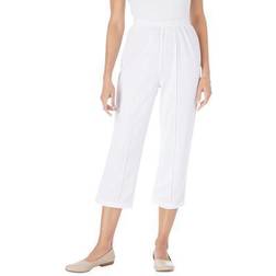 Woman Within The Hassle Free Soft Knit Capri Plus Size - White