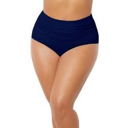 Swimsuits For All Shirred High Waist Brief - Navy