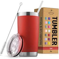 Zulay Kitchen 20oz Stainless Steel Tumbler With Lid Travel Mug
