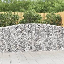 vidaXL Cesti Gabbioni Ad Arco 7 Pz 400x50x100/120 cm Ferro Zincato