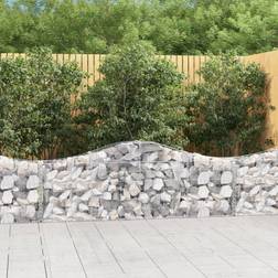 vidaXL Cesti Gabbioni Ad Arco 7 Pz 200x30x60/80 cm Ferro Zincato