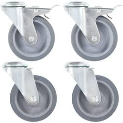 vidaXL 8 pcs Roulettes pivotantes à trou de boulon 100 mm