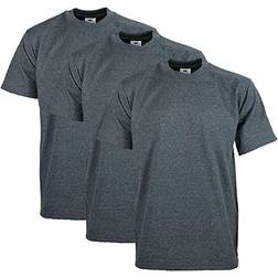 Pro Club Men's Heavyweight Short Sleeve Crew Neck T-shirt 3-pack - Charcoal