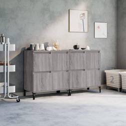 vidaXL Credenze 2pz Grigio Sonoma 60x35x70 cm In Legno Multistrato Madia