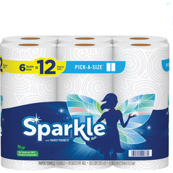 Sparkle Pick-A-Size Paper Towels Double Rolls 6pcs