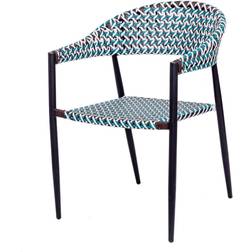 Jardín Trenzada Nadia De Rattan Sintético Y Aluminio Azul 56 x 59 x 81 cm Silla de Cocina