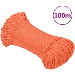 vidaXL Arbeitsseil Orange 3 mm 100 m Polypropylen
