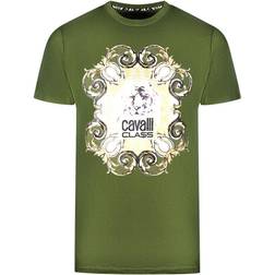 Cavalli Class Bold Tiger Emblem Design T-shirt - Green