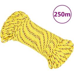 vidaXL Corde de Bateau Corde de Levage Câble d'Amarrage Ancrage Navire Lignes de Gréement Corde à Linge Jaune 4 mm 250 m Polypropylène