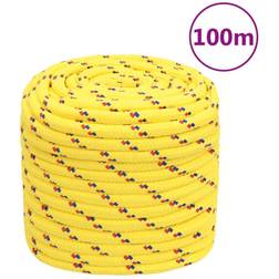 vidaXL Corde de Bateau Corde de Levage Câble d'Amarrage Ancrage Navire Lignes de Gréement Corde à Linge Jaune 18 mm 100 m Polypropylène