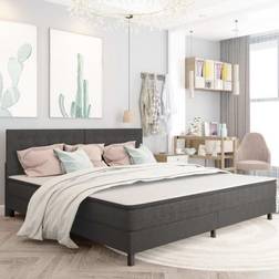 vidaXL Box Spring Dark Grey Fabric 200x200 cm Frame Bed