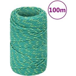 vidaXL Boat Rope Green 2 mm 100 m Polypropylene