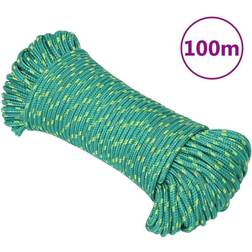 vidaXL Corde de Bateau Corde de Levage Câble d'Amarrage Ancrage Navire Lignes de Gréement Corde à Linge Vert 4 mm 100 m Polypropylène