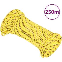 vidaXL Corde de Bateau Corde de Levage Câble d'Amarrage Ancrage Navire Lignes de Gréement Corde à Linge Jaune 5 mm 250 m Polypropylène