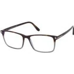 Tom Ford 5584B Sunglasses 056 Shiny Havana & Grey Palladium Men Square 5616-145