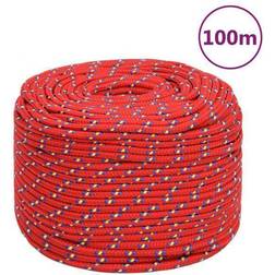 vidaXL Boottouw 10 mm 100 m polypropyleen rood