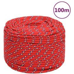 vidaXL Corde de Bateau Corde de Levage Câble d'Amarrage Ancrage Navire Lignes de Gréement Corde à Linge Rouge 10 mm 100 m Polypropylène