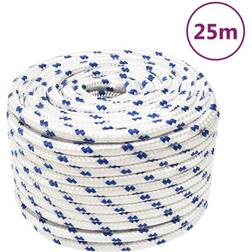 vidaXL Corde de Bateau Corde de Levage Câble d'Amarrage Ancrage Navire Lignes de Gréement Corde à Linge Blanc 12 mm 25 m Polypropylène