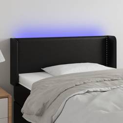 vidaXL LED Svart 83x16x78/88 cm Konstläder Sänggavel