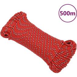 vidaXL Corde de Bateau Corde de Levage Câble d'Amarrage Ancrage Navire Lignes de Gréement Corde à Linge Rouge 5 mm 500 m Polypropylène