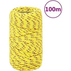 vidaXL Corde de Bateau Corde de Levage Câble d'Amarrage Ancrage Navire Lignes de Gréement Corde à Linge Jaune 2 mm 100 m Polypropylène