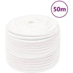 vidaXL Corde de Bateau Corde de Levage Câble d'Amarrage Ancrage Navire Lignes de Gréement Corde à Linge Blanc Complet 12 mm 50 m Polypropylène