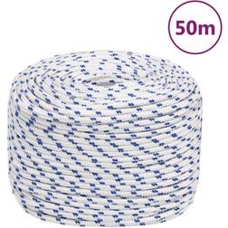 vidaXL Corde de Bateau Corde de Levage Câble d'Amarrage Ancrage Navire Lignes de Gréement Corde à Linge Blanc 6 mm 50 m Polypropylène