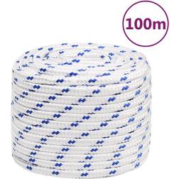 vidaXL Corde de Bateau Corde de Levage Câble d'Amarrage Ancrage Navire Lignes de Gréement Corde à Linge Blanc 18 mm 100 m Polypropylène