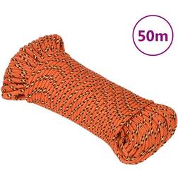 vidaXL Corde de Bateau Corde de Levage Câble d'Amarrage Ancrage Navire Lignes de Gréement Corde à Linge Orange 4 mm 50 m Polypropylène