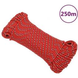 vidaXL Corde de Bateau Corde de Levage Câble d'Amarrage Ancrage Navire Lignes de Gréement Corde à Linge Rouge 5 mm 250 m Polypropylène