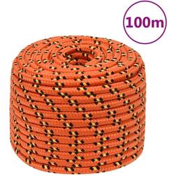 vidaXL Boottouw 12 mm 100 m polypropyleen oranje