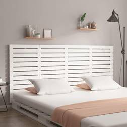 vidaXL Cama De Pared Madera Maciza Pino Blanco 166x3x91.5 cm Cabecero