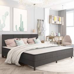 vidaXL Box Spring Dark Grey Fabric 200x200 cm Frame Bed