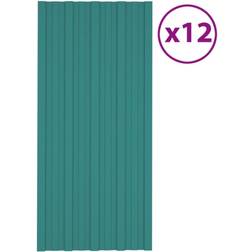 vidaXL Grøn Tagplader 12 stk. 100x45 galvaniseret stål