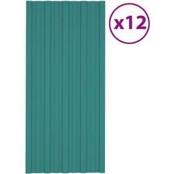 vidaXL Verde Panel Para Tejado Acero Galvanizado Verde 12 Unidades 100x45 cm