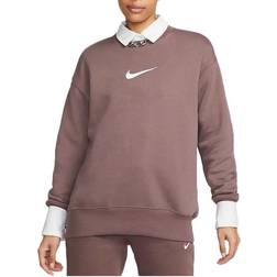 Nike Women's Oversized Fleece Sweatshirt - Plum Eclipse/White