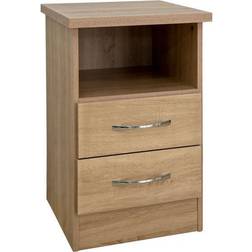 SECONIQUE Nevada 2 Drawer Bedside Table