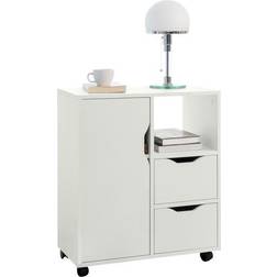 SoBuy Sidobord Förvaringsbord FBT105-W Småbord