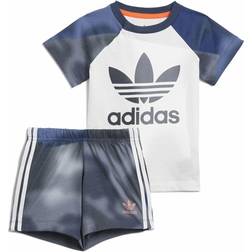 Adidas Conjunto Camouflage Print Azul Infantil - Blanco