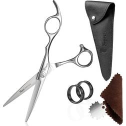 Fagaci Professional Hair Scissors 6 Inch with Extremely Sharp Blades 440C Steel Motion Cut Barber Scissors Elegant Sheath