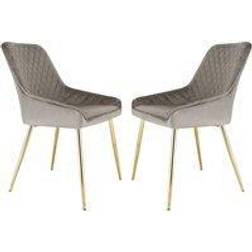 Home Garden Direct Hamilton Titanium Golden Plated Kitchen Chair 2pcs