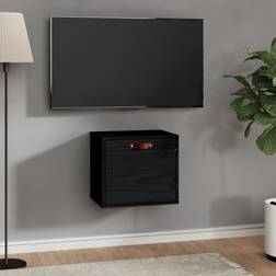 vidaXL 40 x 30 x 35 cm Massivt Fyrretræ Sort Vægskab