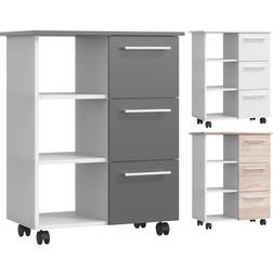 VCM Køkkenmodul Hvid 3 Skuffer 85 x 68 x 38 cm Rullebord