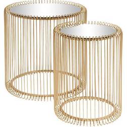 Kare Design 2 Sideborde Wire Ø44 Messing Småbord 2stk