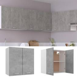 vidaXL Colgante Contrachapada Gris 60x31x60 cm Armario de Pared